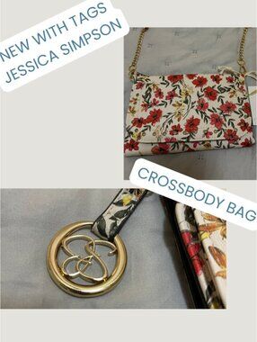 NWT Jessica Simpson Floral Crossbody Wallet Bag Chain